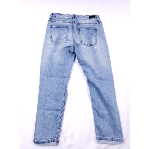 Black Label C'Est To! Jeans Womens 26x23 Size 1 Blue Distressed Cuffed Hem - Picture 6 of 11